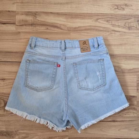 Light Blue Distressed Jean Shorts - Picture 2 of 3